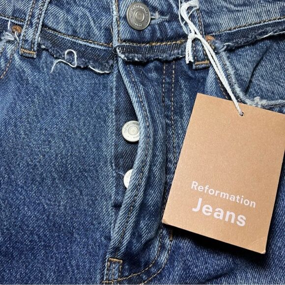 Reformation Reconstructed High Rise Straight Jeans in Natoma Wash - Picture 3 of 6